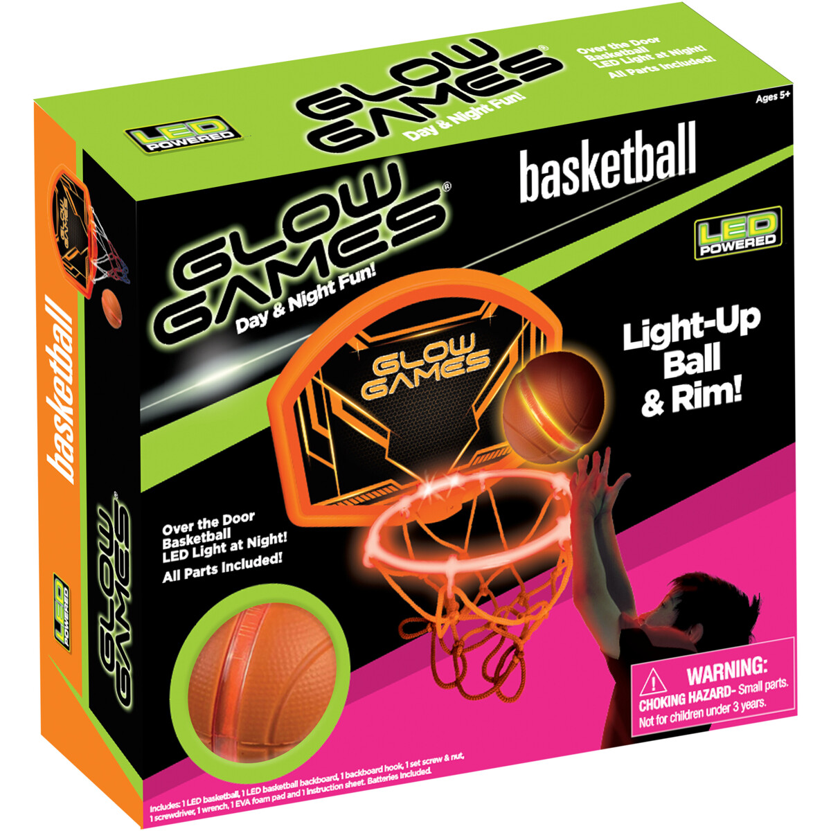 GLOW GAMES Light Up Basketball Set