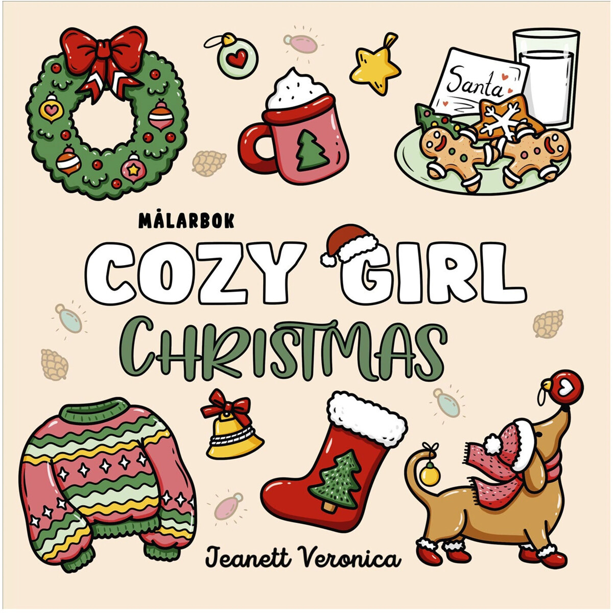 Målarbok: Cozy Girl Christmas