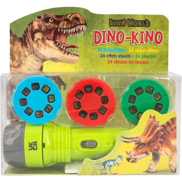 Dino World Ficklampa m. Visuell Effekt