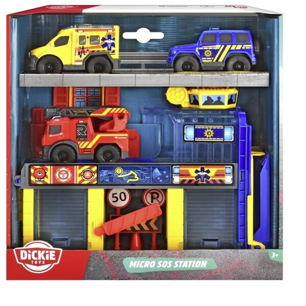 Dickie Toys Räddningsstation m. 3 st Fordon