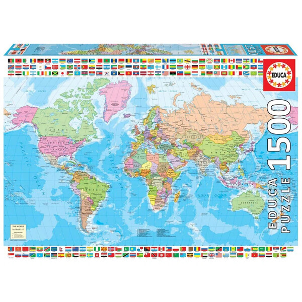 Educa Pussel 1500 Bitar The World Map