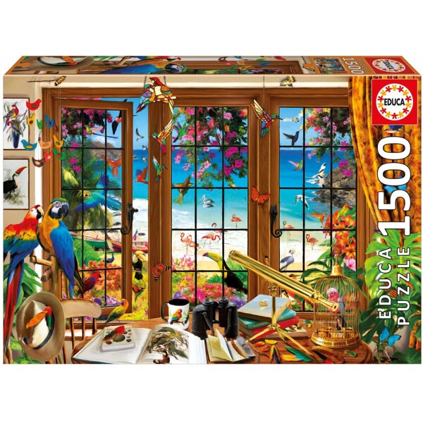 Educa Pussel 1500 Bitar Bird Watcher’s Window