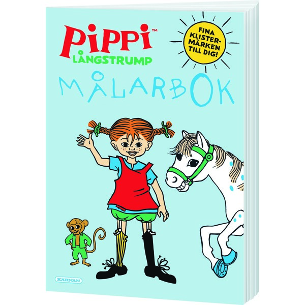 Målarbok Pippi Långstrump m. Klistermärken