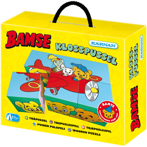 Klosspussel i Trä 6 Bitar Bamse