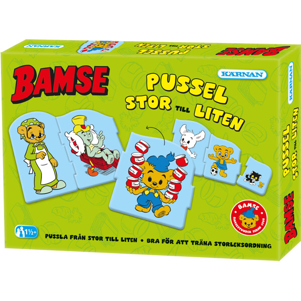 Pussel 6 Bitar Bamse - Från Stor till Liten