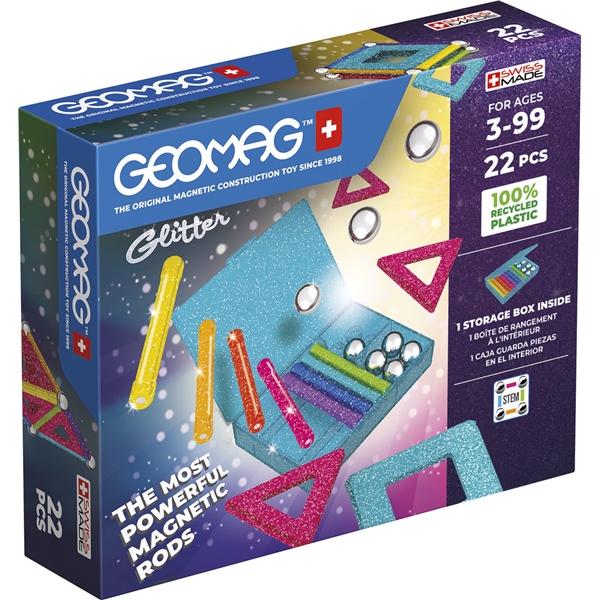 Geomag Glitter Panels Recycled 22 Delar