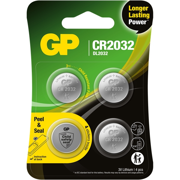 GP Batteri CR2032, 4-pack