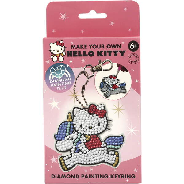 Hello Kitty Diamantmålning m. Nyckelring