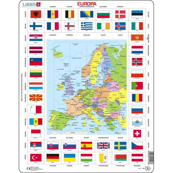 Pussel 70 Bitar Karta Europa Liten
