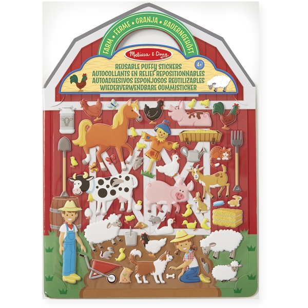 Reusable Puffy Stickers Playset Farm