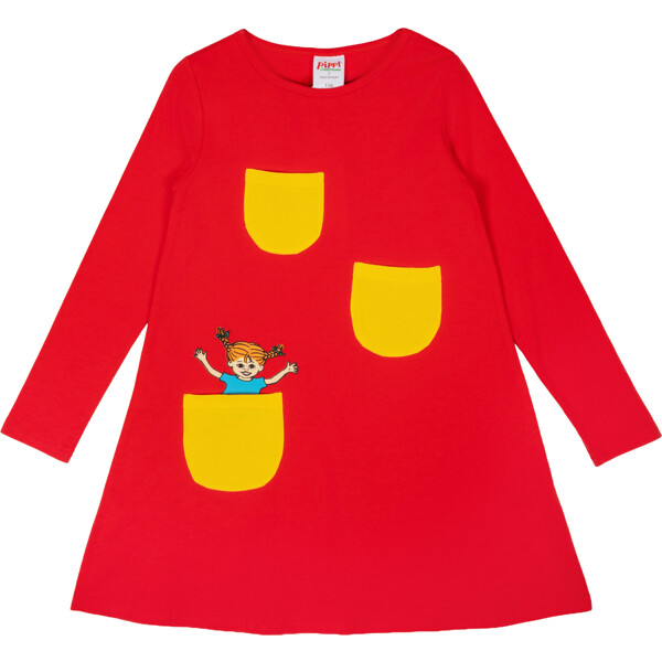 Pippi Basic Klänning Röd