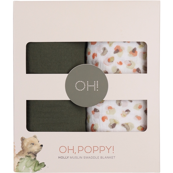 Oh, Poppy! Holly Muslin Swaddle Blanket 2-p