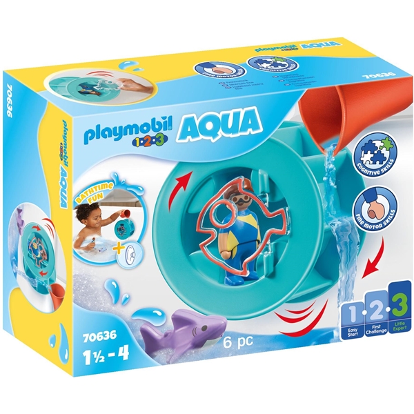 70636 Playmobil 1.2.3 Aqua Vattenhjul med Hajunge