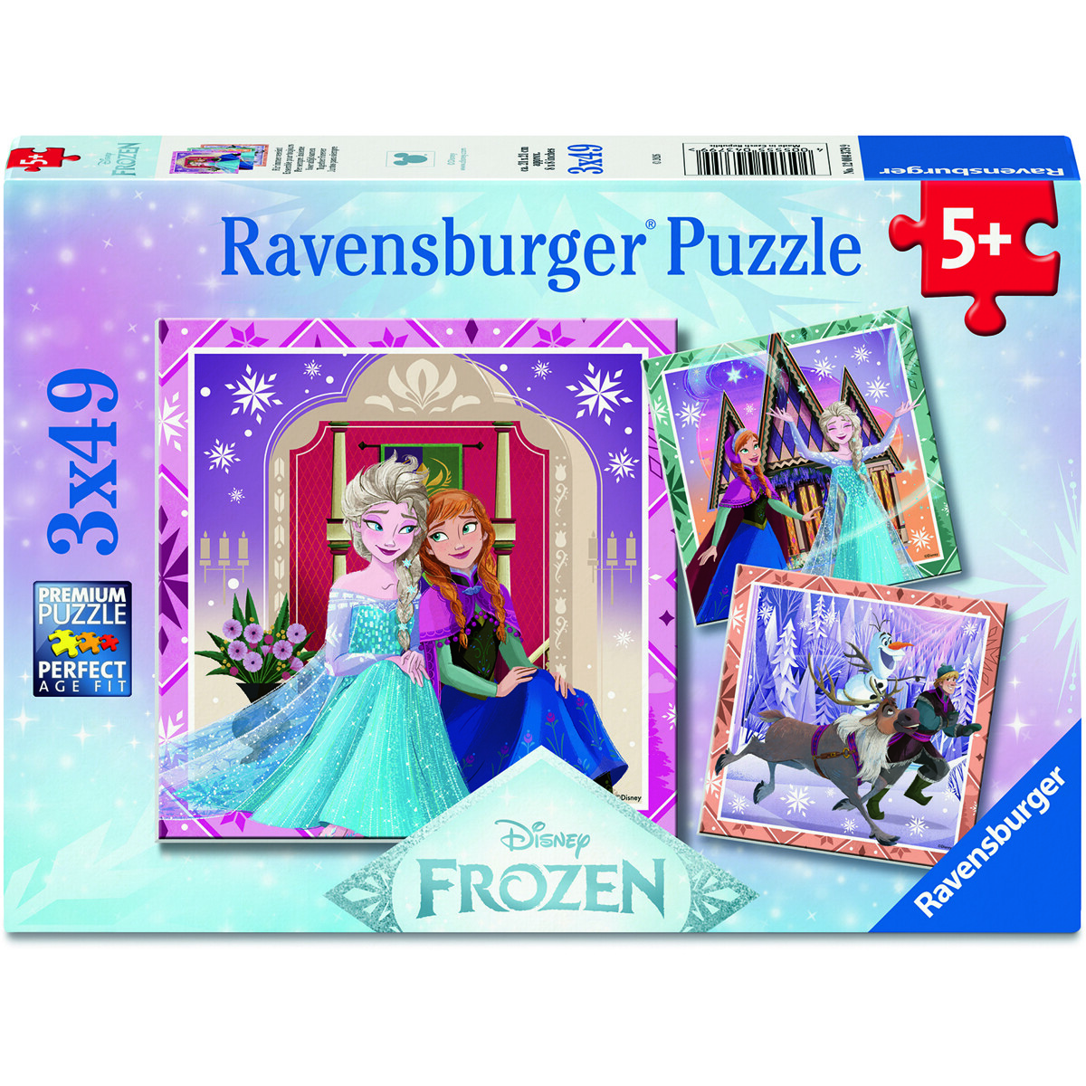 Pussel 3 x 49 Bitar Disney Frozen