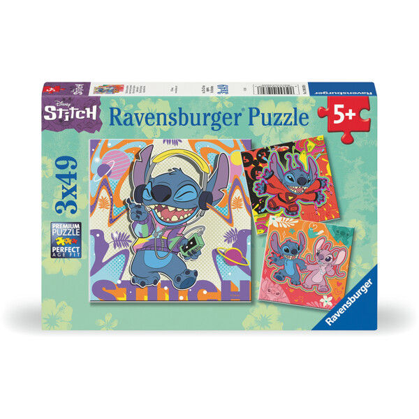 Pussel 3 x 49 BItar Disney Stitch