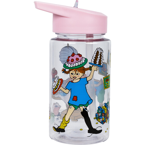 Pippi Födelsedag Vattenflaska Rosa 500 ml