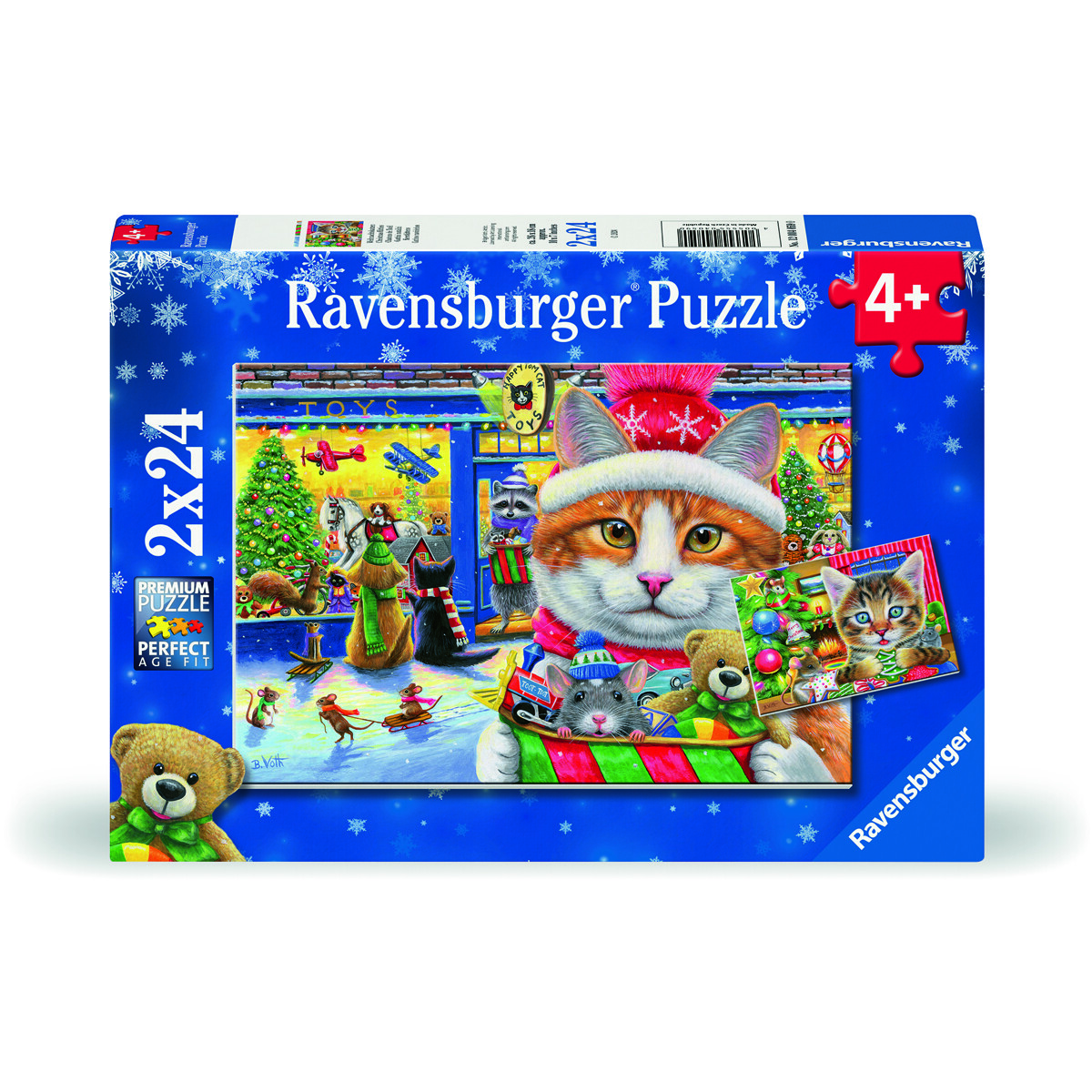 Pussel 2 x 24 Bitar Christmas Kitties