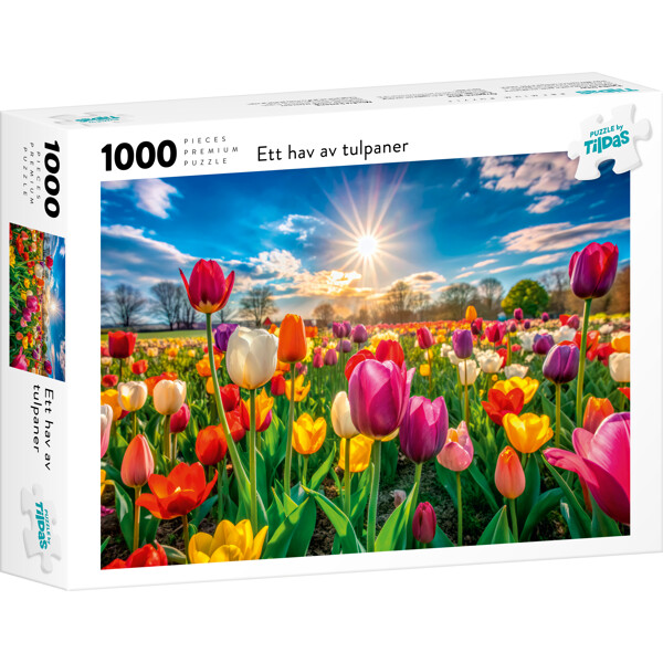 Pussel 1000 Bitar Ett Hav av Tulpaner