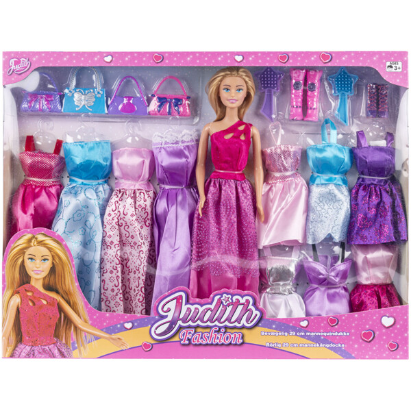 Judith Docka + 11 Klänningar & Tillbehör