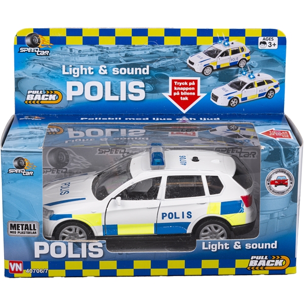 Svensk Polisbil m. ljus & ljud