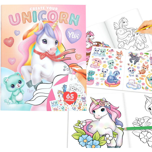 Ylvi Unicorn Målarbok m. Stickers